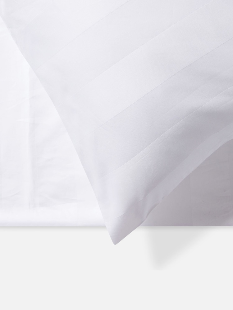 Jasper Conran London White 500 Thread Count Satin Stripe 100% Cotton Pillowcase - Image 2 of 4