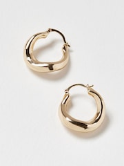 Oliver Bonas Gold Tone Helga Metal Hoop Earrings - Image 1 of 5