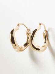 Oliver Bonas Gold Tone Helga Metal Hoop Earrings - Image 2 of 5
