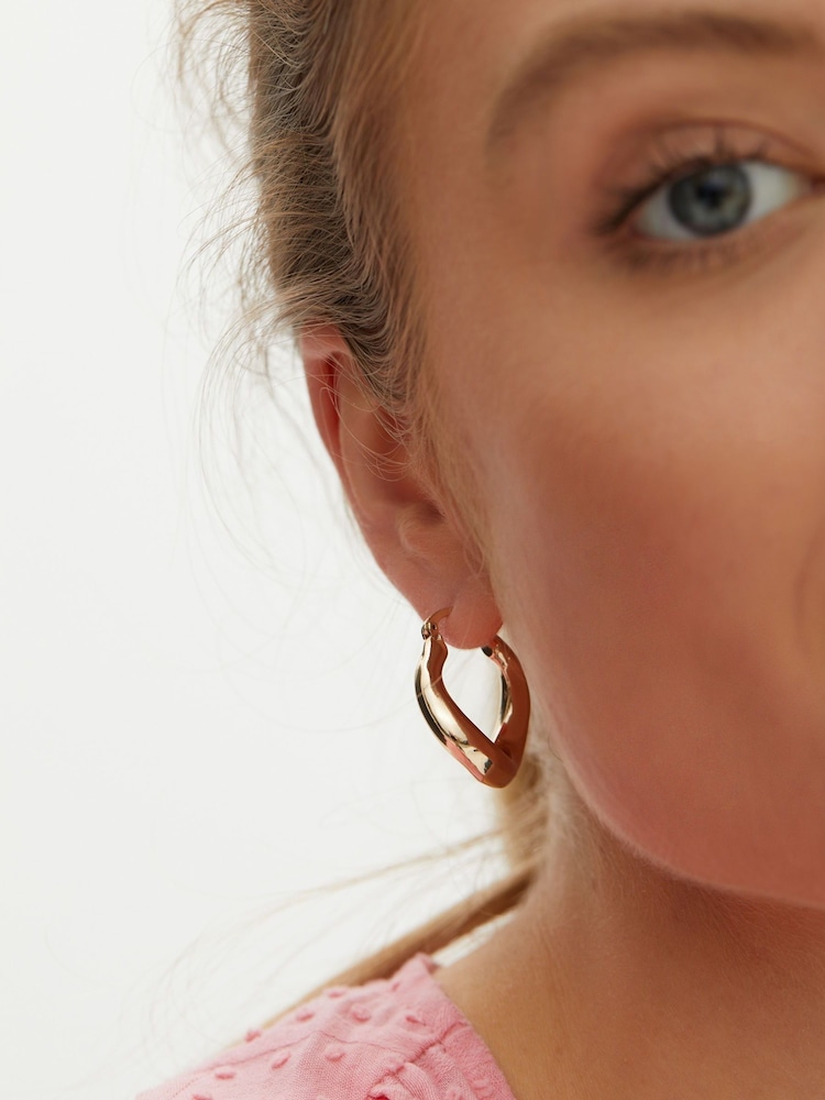 Oliver Bonas Gold Tone Helga Metal Hoop Earrings - Image 5 of 5