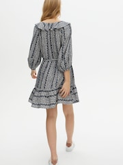 Oliver Bonas Blue Mono Mini Dress - Image 2 of 8