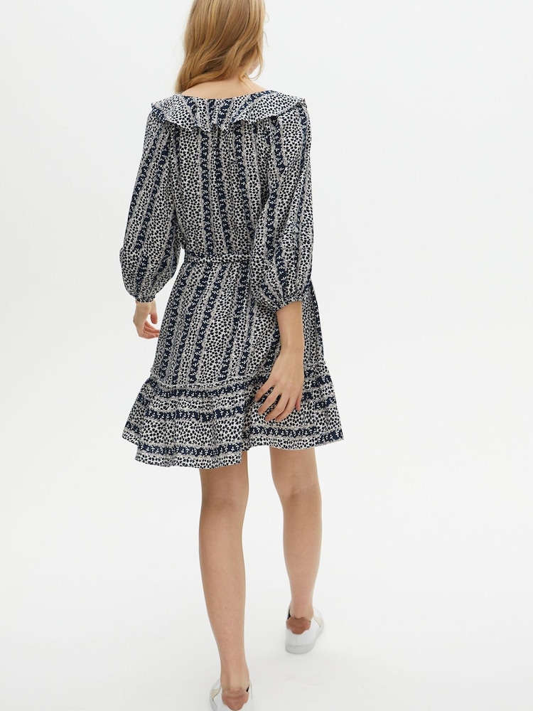 Oliver Bonas Blue Mono Mini Dress - Image 2 of 8