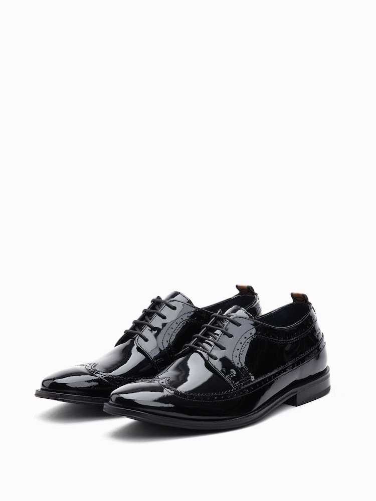 Base London Black Havisham Patent Brogues - Image 3 of 6