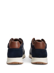 Tommy Hilfiger Blue Suede Mixed Texture Trainers - Image 4 of 6