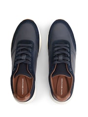 Tommy Hilfiger Blue Suede Mixed Texture Trainers - Image 5 of 6