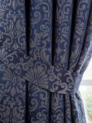 Curtina Blue Lamina Pencil Pleat Curtains - Image 3 of 4