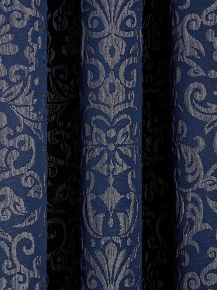 Curtina Blue Lamina Pencil Pleat Curtains - Image 4 of 4