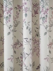 Dreams & Drapes Purple Jazmine Pencil Pleat 100% Cotton Curtains - Image 4 of 4