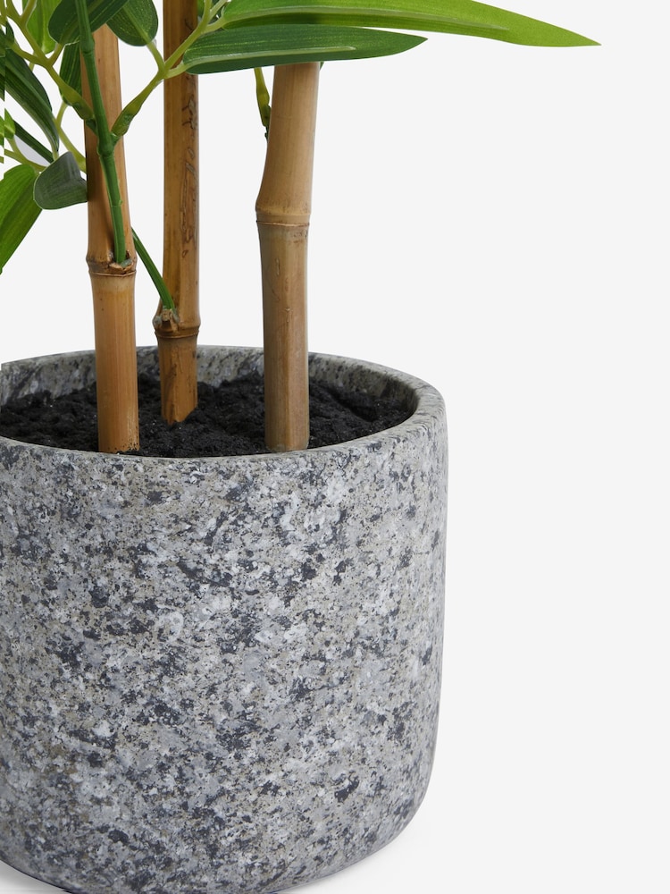 Green Artificial Bamboo Tree Plant In Concrete Pot - Image 2 of 3