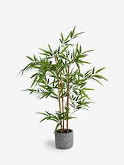 Green Artificial Bamboo Tree Plant In Concrete Pot - Image 3 of 3