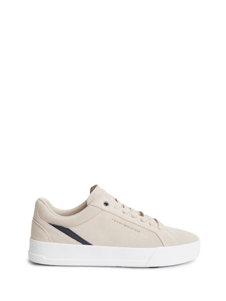 Tommy Hilfiger Natural Suede Court Trainers - Image 1 of 6 Tommy Hilfiger Natural Suede Court Trainers - Image 1 of 6