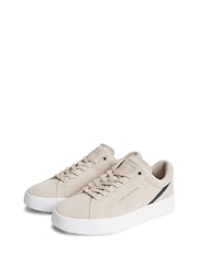 Tommy Hilfiger Natural Suede Court Trainers - Image 3 of 6
