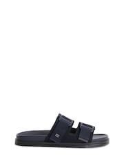 Tommy Hilfiger Blue Webbing Strap Buckle Suede Sandals - Image 1 of 6