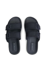 Tommy Hilfiger Blue Webbing Strap Buckle Suede Sandals - Image 5 of 6
