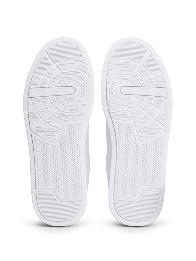 Tommy Hilfiger White Logo Court Trainers With Leather - Image 6 of 6 Tommy Hilfiger White Logo Court Trainers With Leather - Image 6 of 6