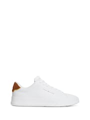 Tommy Hilfiger White Court Essential Leather Trainers - Image 1 of 6