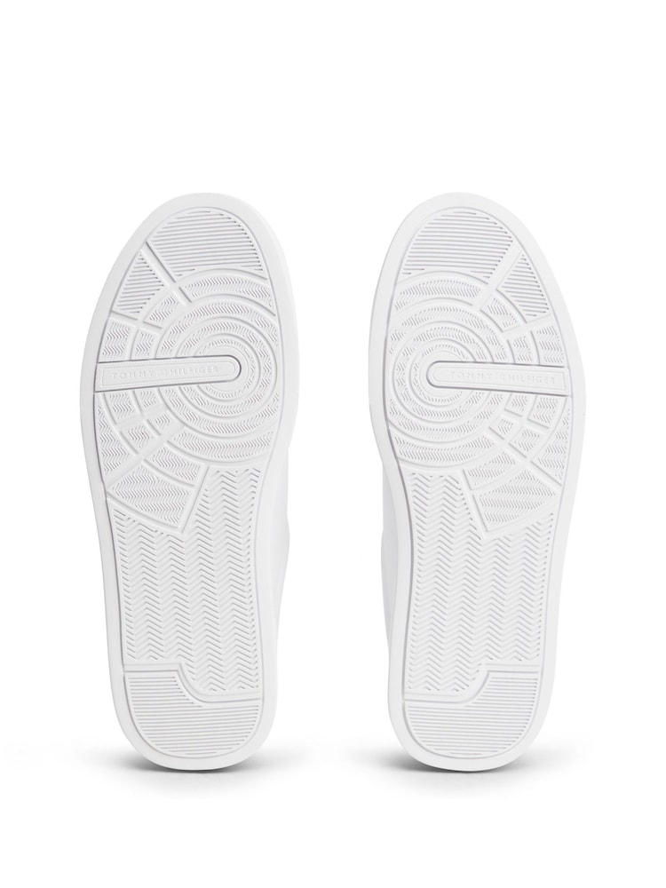 Tommy Hilfiger White Court Essential Leather Trainers - Image 6 of 6