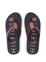 Tommy Hilfiger Blue Logo Embroidery Webbing Strap Flip Flops - Image 5 of 6