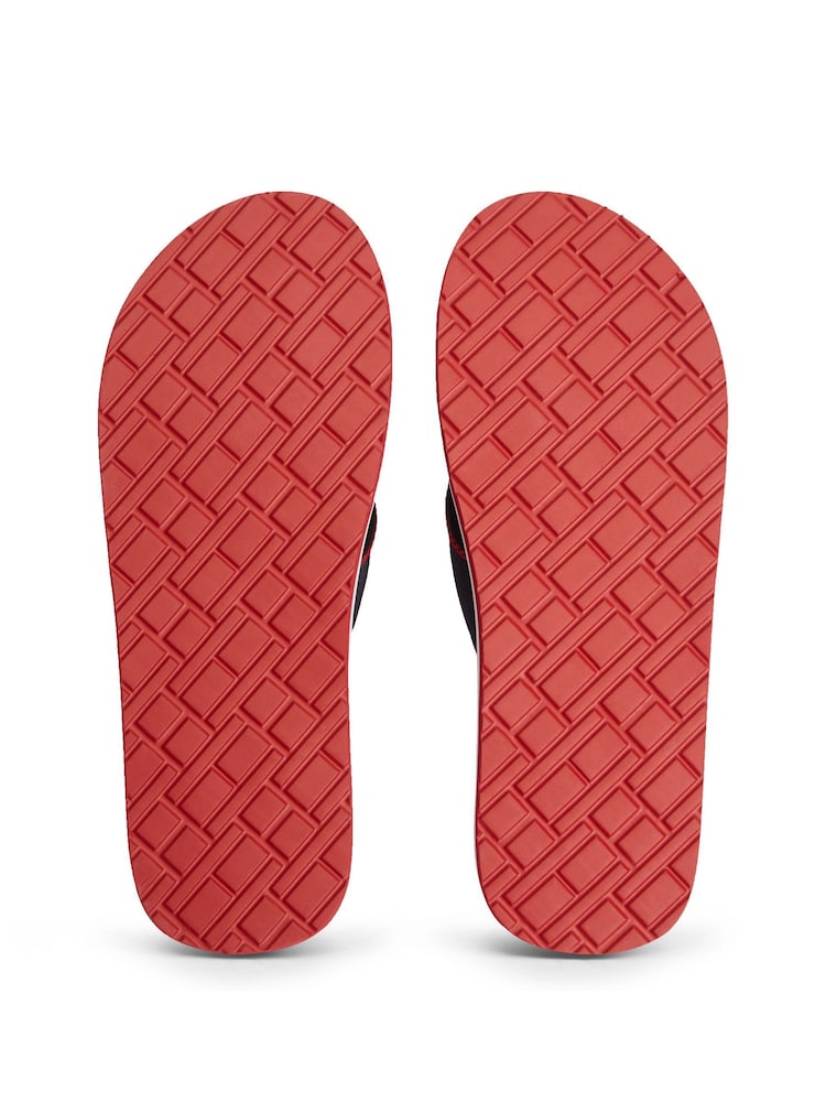 Tommy Hilfiger Blue Logo Embroidery Webbing Strap Flip Flops - Image 6 of 6
