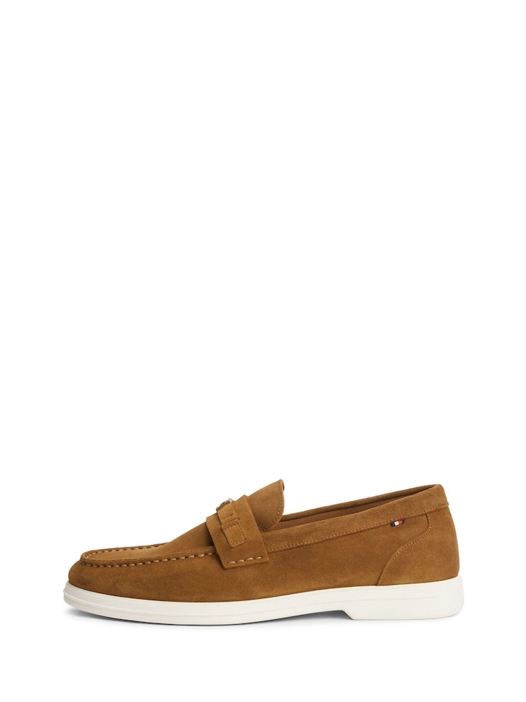 Tommy Hilfiger Natural Flag Plaque Suede Loafers - Image 2 of 6