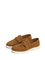 Tommy Hilfiger Natural Flag Plaque Suede Loafers - Image 3 of 6