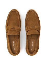 Tommy Hilfiger Natural Flag Plaque Suede Loafers - Image 5 of 6