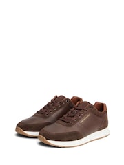Tommy Hilfiger Brown Suede Mixed Texture Trainers - Image 3 of 6