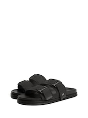 Tommy Hilfiger Black Webbing Strap Buckle Suede Sandals - Image 3 of 6