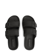 Tommy Hilfiger Black Webbing Strap Buckle Suede Sandals - Image 5 of 6