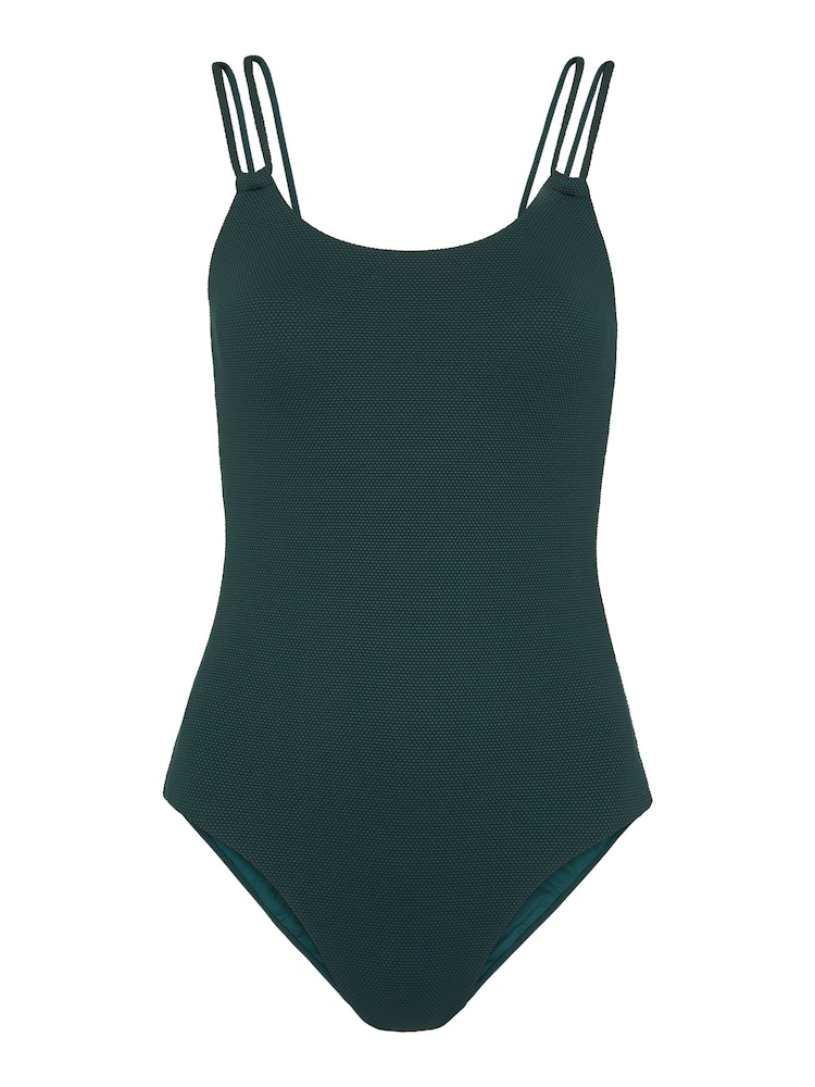 Whistles Green Double Strap Textured Swimsuit - Image 4 of 4