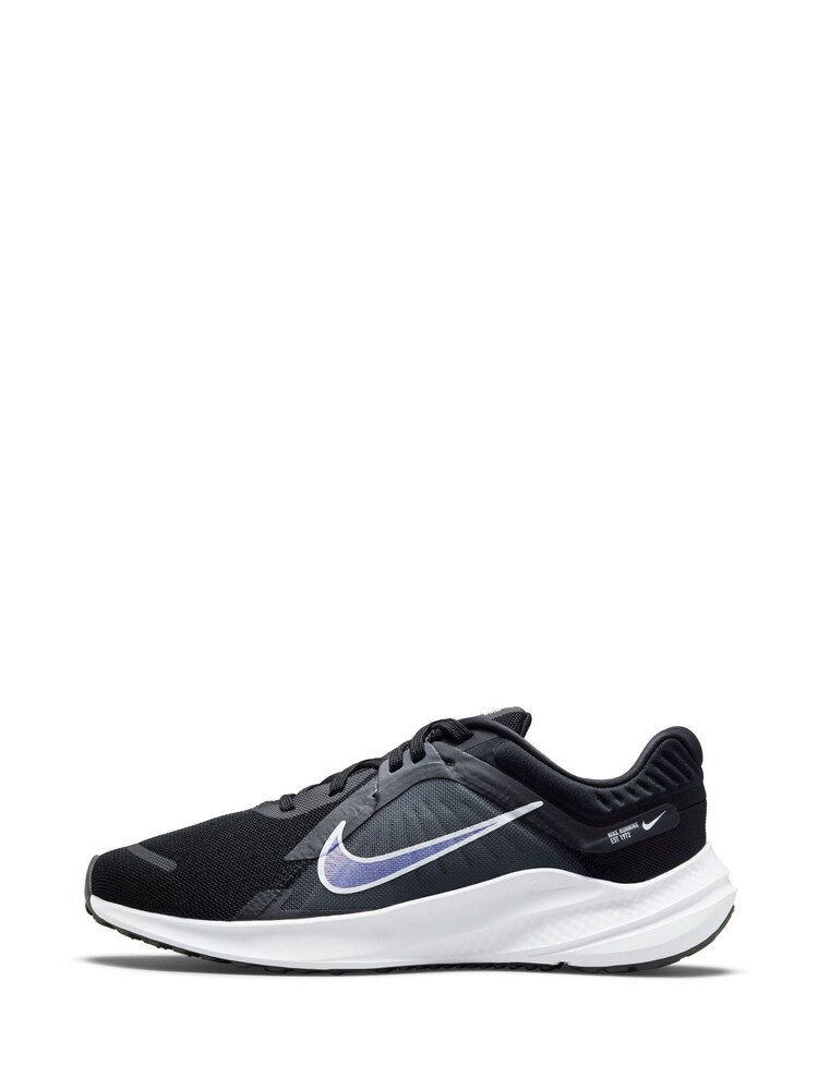 Nike Black/Purple Quest 5 Road Running Trainers - Image 4 of 9