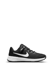 Nike Black/White Revolution 6 FlyEase Junior Trainers - Image 1 of 11