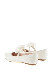 Monsoon Ivory Natural Shimmer Corsage Ballerina Flats - Image 2 of 2