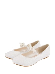 Monsoon Natural Glittery Butterfly Ballerina Flats - Image 1 of 2