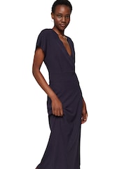 Esprit Navy Blue Wrap-Over Effect Jersey Dress - Image 1 of 7