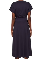 Esprit Navy Blue Wrap-Over Effect Jersey Dress - Image 2 of 7