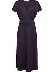 Esprit Navy Blue Wrap-Over Effect Jersey Dress - Image 6 of 7