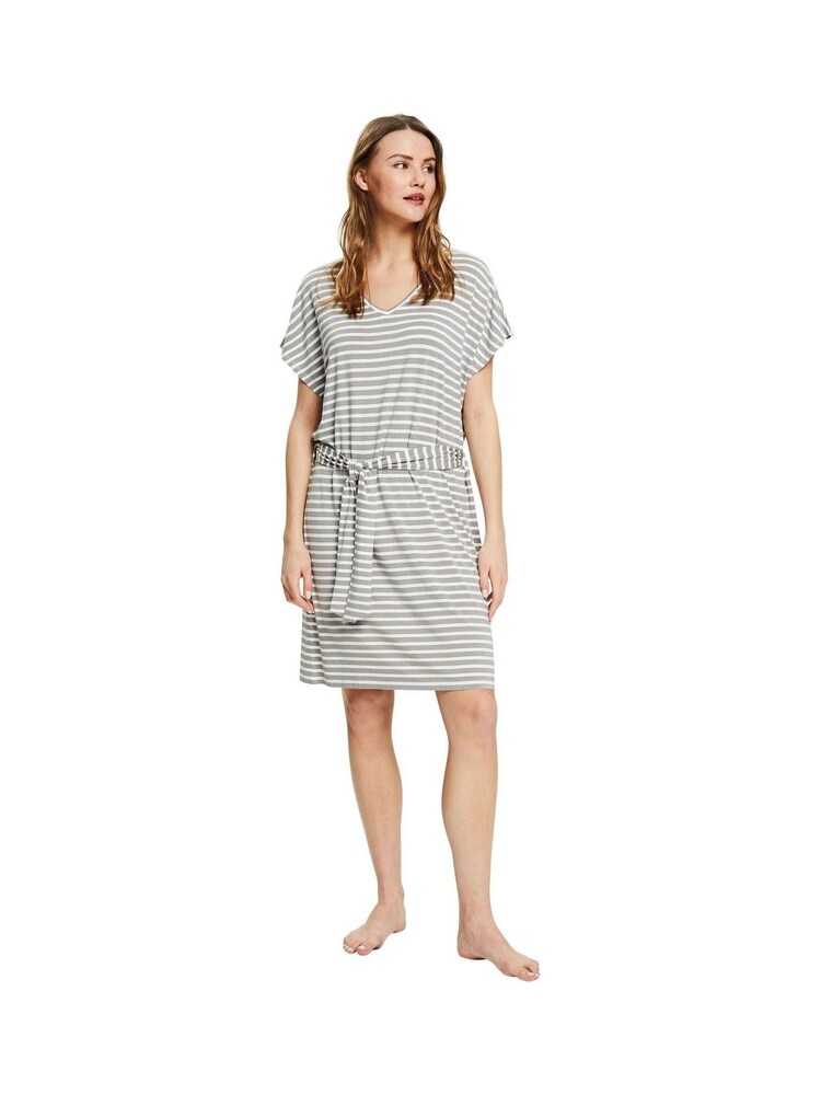 Пляжное платье цвета хаки в полоску Esprit - Изображение 1 из 9