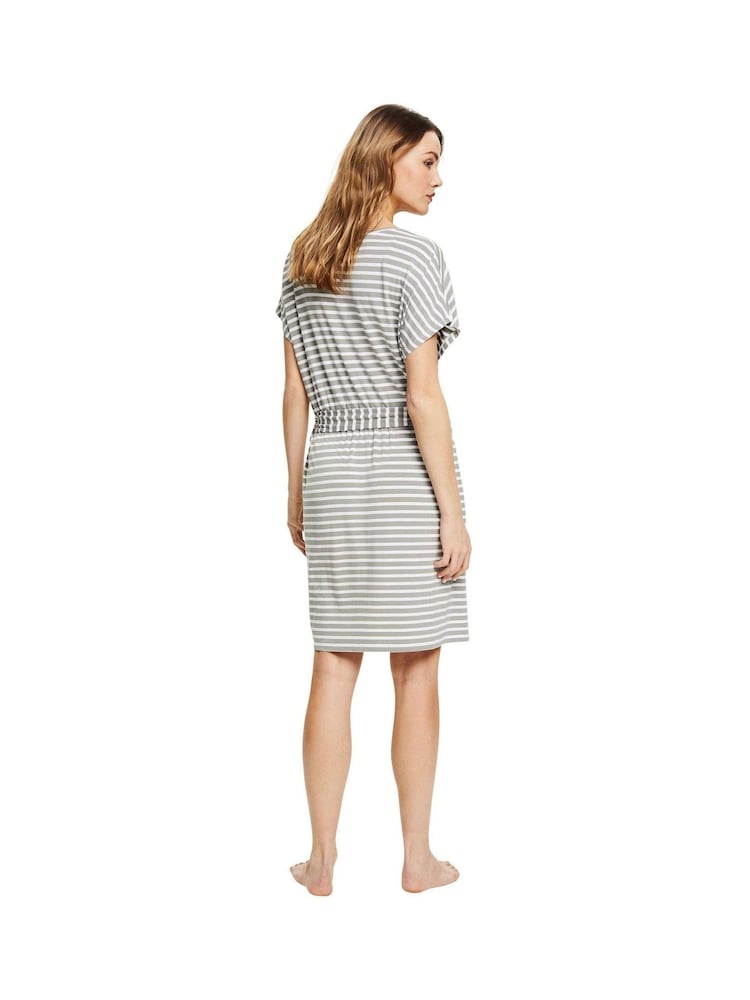 Пляжное платье цвета хаки в полоску Esprit - Изображение 2 из 9