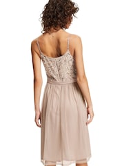 Esprit Light Taupe Bead And Sequins Dress - Image 2 of 7