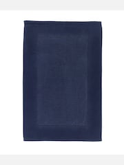 Jasper Conran London Navy Blue Soft Velvety Tufted Turkish 100% Cotton Bath Mat - Image 3 of 3