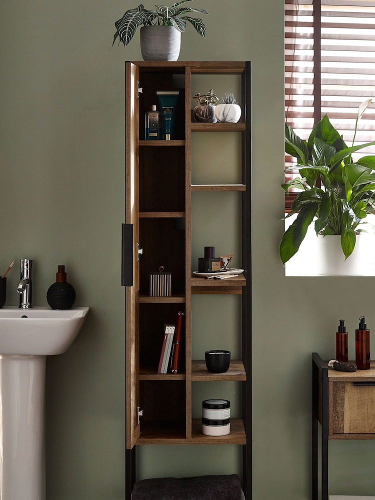 Natural Bronx Tall Boy Shelf Storage Unit - Image 2 of 8