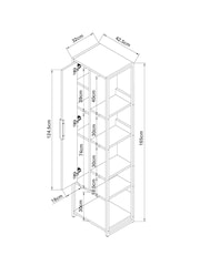 Natural Bronx Tall Boy Shelf Storage Unit - Image 4 of 8