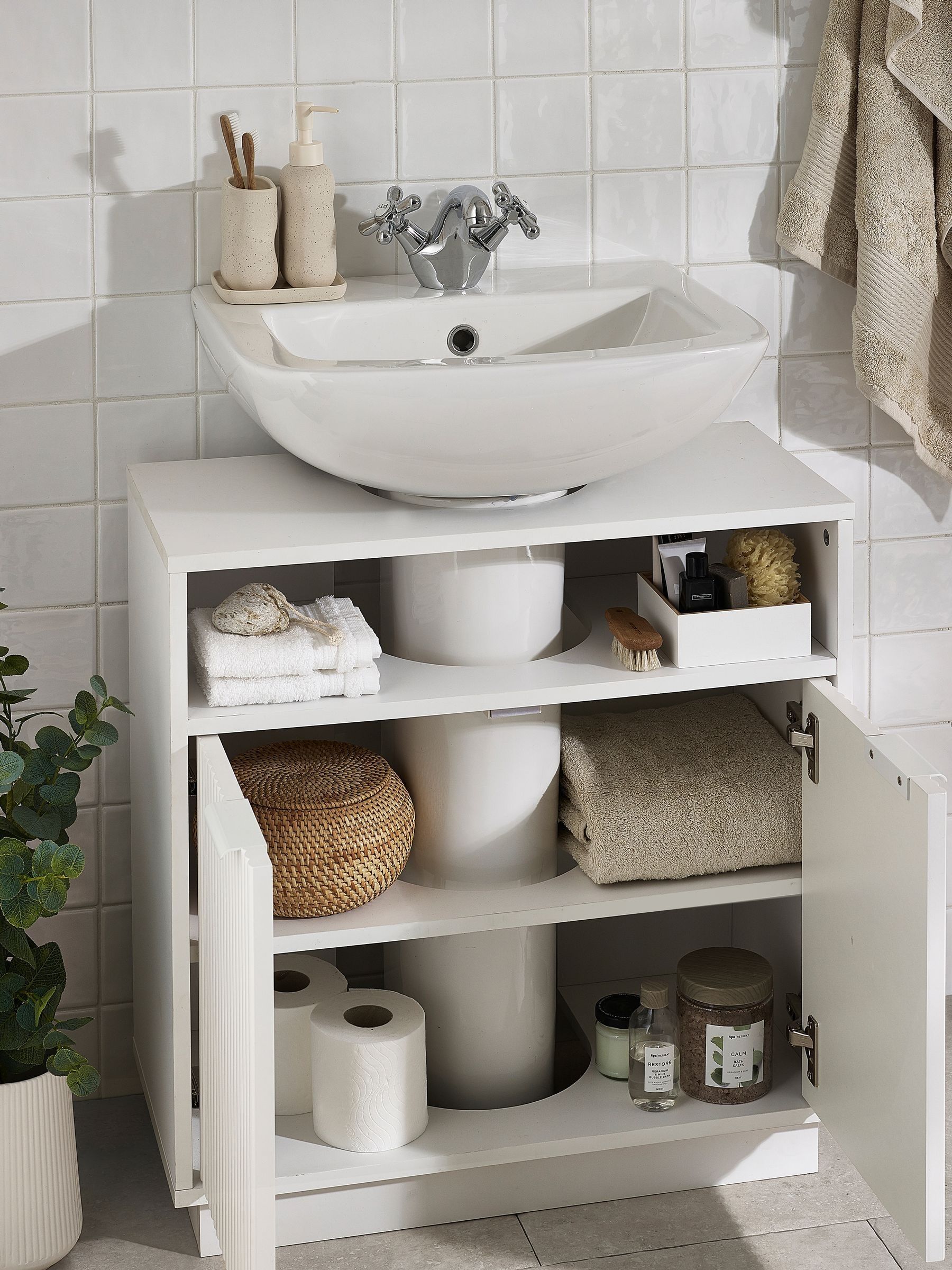 Buy White Garda Textured Under Sink Storage Unit from the Next UK ...