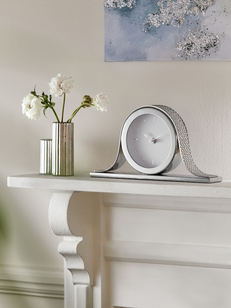 Silver Ella Mantel Clock - Image 1 of 3