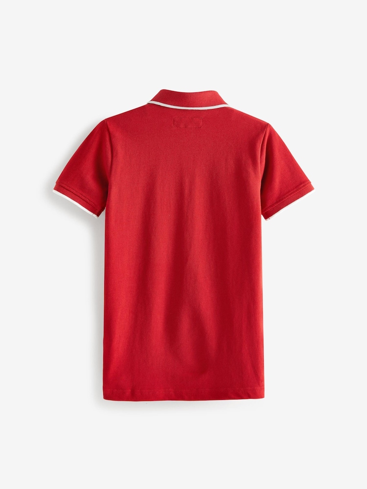 Dark Red Short Sleeve Polo Shirt (3-16yrs) - Image 2 of 3