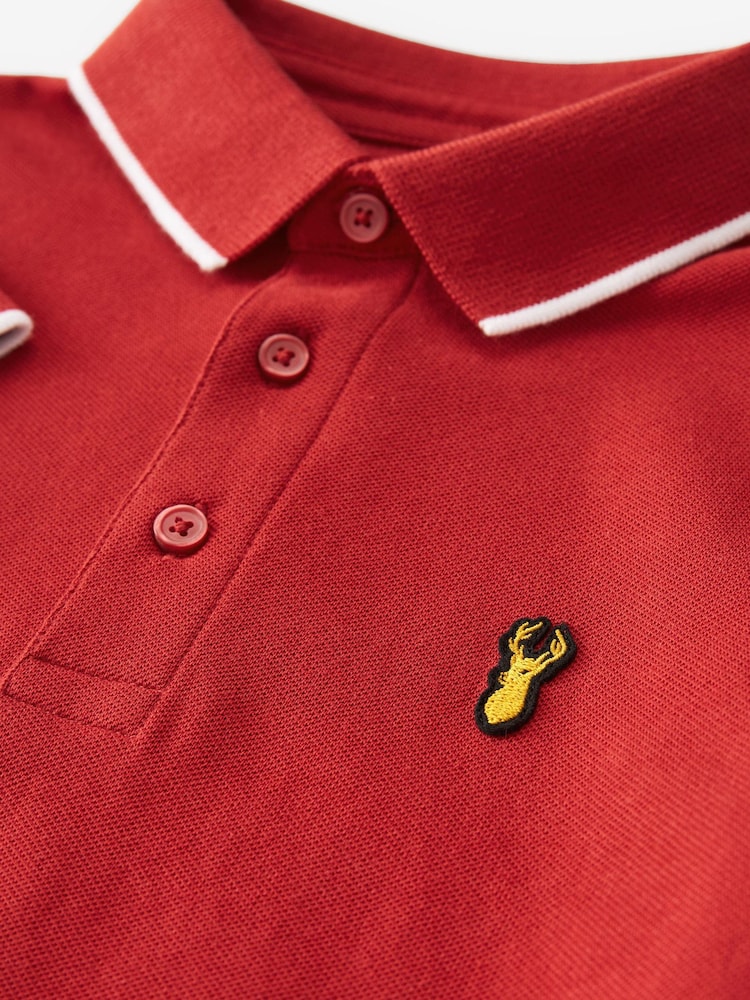 Dark Red Short Sleeve Polo Shirt (3-16yrs) - Image 3 of 3