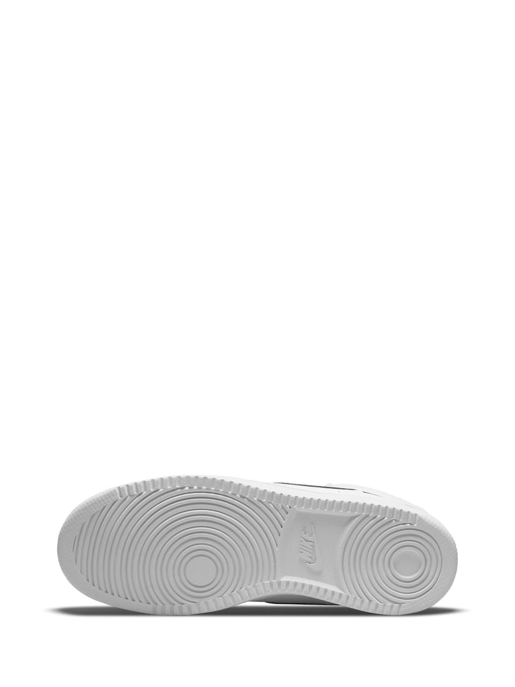 Nike White/Black Court Vision Mid Trainers - Image 6 of 8