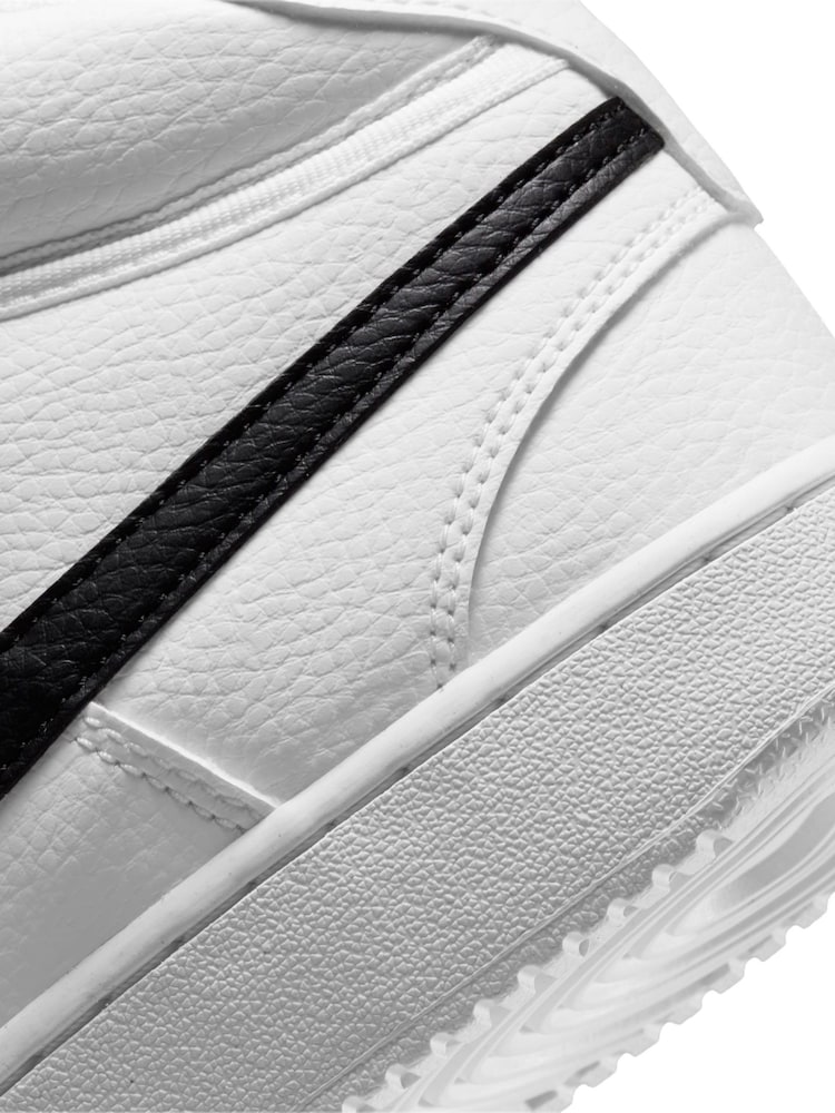 Nike White/Black Court Vision Mid Trainers - Image 7 of 8