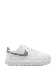 Nike White Court Vision Alta Platform Trainers - Image 1 of 3